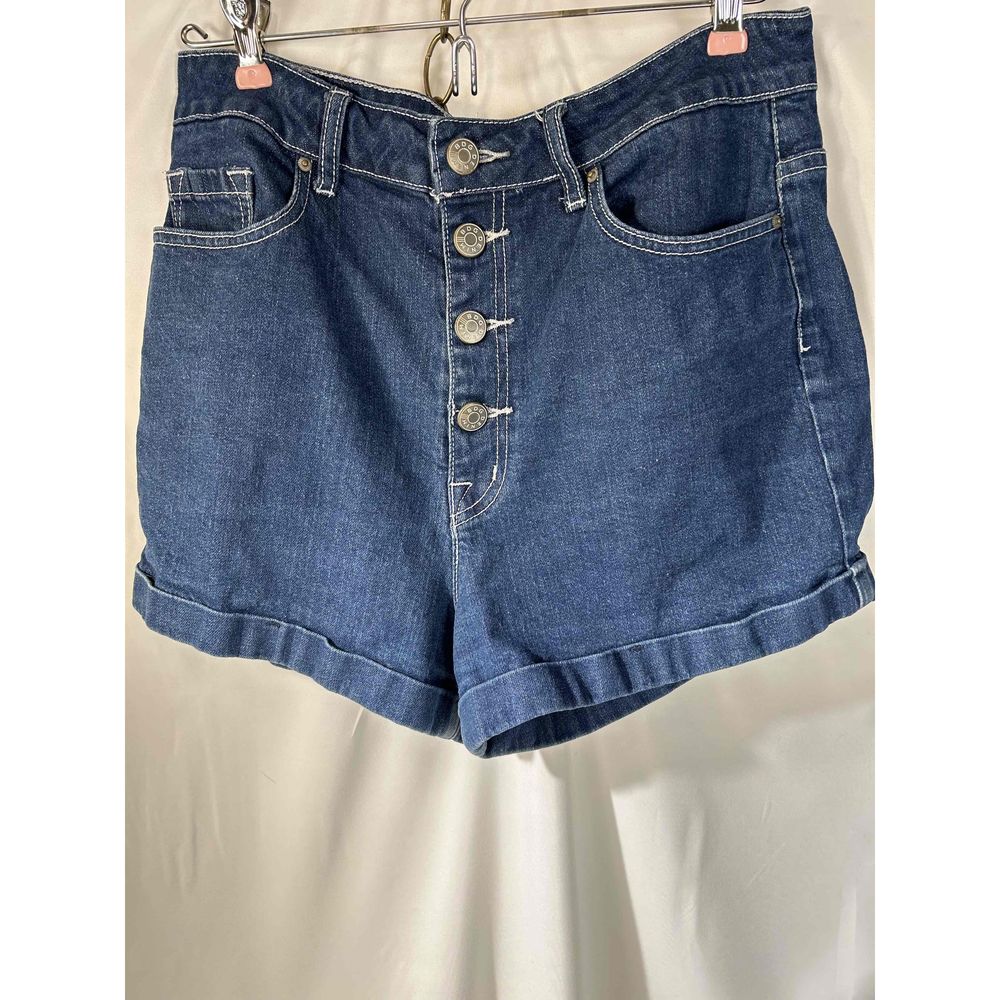 BDG Womens Blue Denim Button Fly Cuffed Hem Shorts‎ Size 30